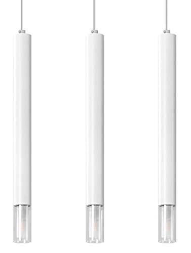 Sollux Pendelleuchte – Pendelleuchte Esstisch – Hängeleuchten & Pendelleuchten – Deckenlampe Hängend – Glühbirne Nicht im Lieferumfang Enthalten – WEZYR 3 Weiß - G9-Fassung