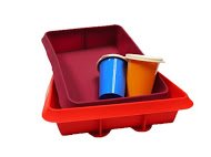 Click Here to See More Images 2 Silicone Square Lasagne Cake Pan - Color Red or Red Wine + Free Tupperware Bell Tumbler 2pcs
