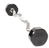Troy Barbell TZB-020R 12-Sided Rubber Encased Ez-Curl Contoured Barbell - 20 Pounds
