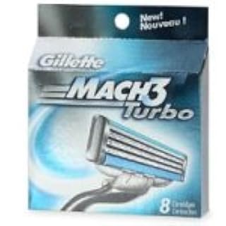 Gillette mach-3 Turbo cart bld 8's (047400196957)