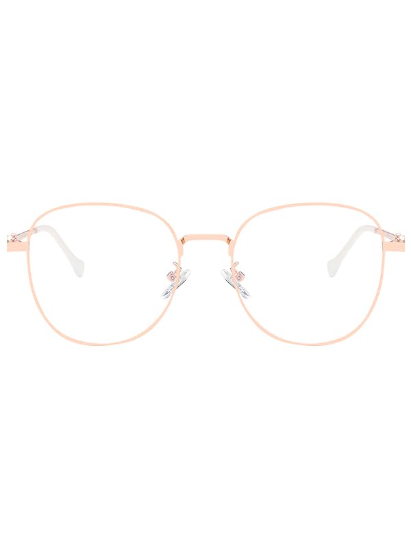 KAEOISFU Oversized Metal Oval Reading Glasses for Women, Trendy Anti Blue Light Computer Readers, Filter UV Ray Lady Eyeglasses