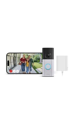 Ring Videotürklingel Plus Kabel (Wired Video Doorbell Plus, neueste Generation) | mit Netzstecker | Kamera-Selbstinstallation | Retinal 2K | 30 Tage Gratiszeitraum für Ring-Abonnement