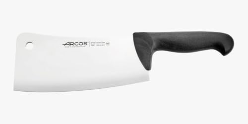 Arcos Cleaver Knife 8 Inch Nitrum Stainless Steel and 200 mm Blade,Professional Butcher Knife, Ergonomic Polypropylene Handle,Series 2900, Color Black