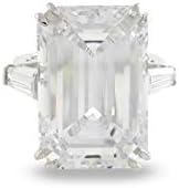 925 Sterling Silver 54 tcw Emerald Solitaire Statement Ring|Size 3 to 11 and half sizes