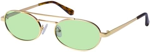 Metal Oval Double-Bridge Aviator Glasses, Retro , For , B PARATESTES Double Bridge Aviator Glasses – Vintage Tortoise  main image 4