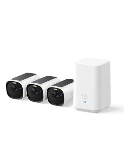 eufyCam E40 3-Kamera-Set mit Homebase 2, Überwachungskamera Außen, ohne Abo