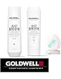 Goldwell Dualsenses Just Smooth Taming Shampoo & Conditioner DUO Set (with Sleek Compact Mirror) (10.1 oz / 300ml Kit)