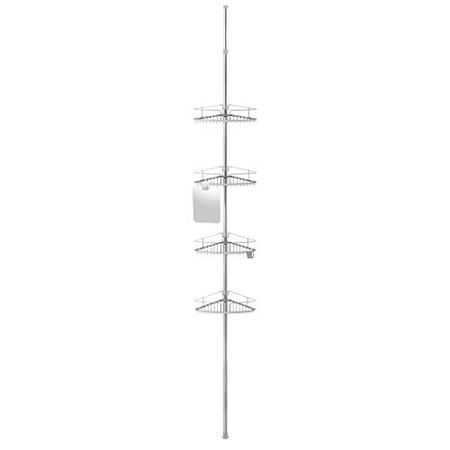 Better Living Products 13406 FineLine 4-Tier Shower Caddy with Mirror, Stainless Steel
