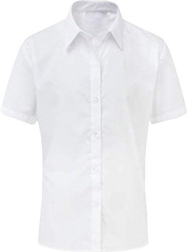 Girls Short Sleeve Blouse Shirt Twin Pack White 44 Chest
