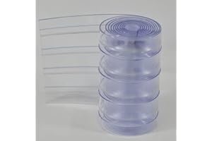 Byson PVC Replacement Door Strips Clear Vinyl Curtain Single Strip 8 Foot Long Warehouse Doggie Door Replacement Strips Doghouse or Kennel Door Flap Ribbed/Scratch Resistant 200 mm Wide x 8 Feet Long