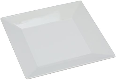 Yanco RM-112 Rome Square Plate, 12" Length, 12" Width, Melamine, White Color, Pack of 12