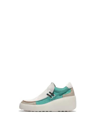 Fly London DAVY667FLY Women's Shoes, Silver/White/Spearmint