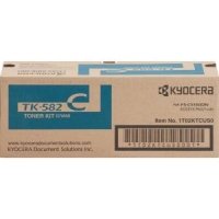Original Kyocera FS-C5150DN/P6021cdn TK-582 Cyan Toner, 1T02KTCUS0 (2,800 Pages)