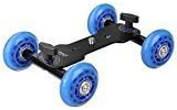 Slider Track Dolly Car, Kingjue Tabletop Mobile Rolling Video Rail Skater for DSLR Camera Camcorder Speedlite Gopro iPhone Cellphones Flash Lights Magic Arm