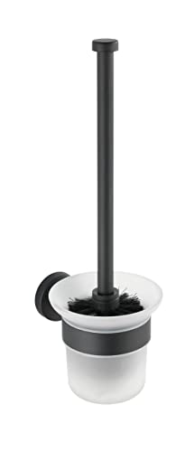 WENKO Bosio Toilet Brush Holder, Stainless steel, matt, 35 x 14 x 10 cm