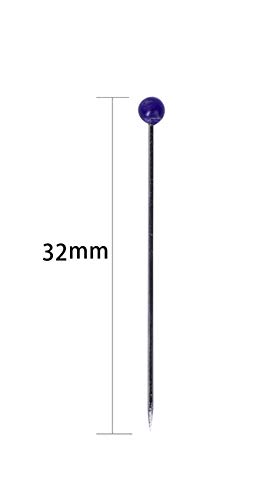 Y&YUAN 1-1/4 Inch Color Sewing Pins Ball Glass Head Straight Quilting Pins 32MM(250 Pieces)