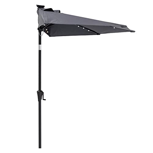 C-Hopetree 9 ft Half Round Patio Umbrella
