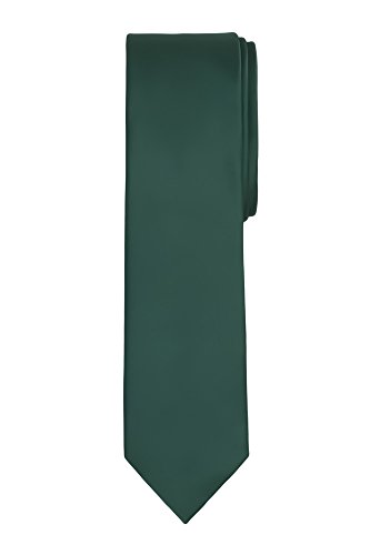 Jacob Alexander Solid Color Men's Slim Tie - Forest Green