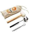 CocoNUT opener set with Meat Removal tool to enjoy the whole Coconut | Coconut Opener with Hammer for a fast&easy opening | Drink fresh coconut water with this breaker tool kit (Old Design)