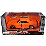 Maisto New 1:25 W/B Harley Davidson Collection - Orange 1969 Dodge Charger R/T Diecast Model Car