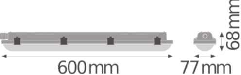 Apparecchio di illuminazione a tenuta stagna LED: per soffitto, parete | DAMP PROOF VALUE | 18 W | 220…240 V | ampiezza fascio luminoso: 115 | Cool White | 4000 K | 1-confezione
