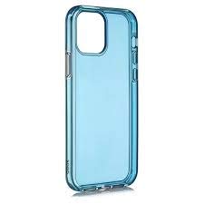 QDOS iPhone 12 Mini Hybrid Neon Blue Case Scratch Resistant Raised Bevel Edge & Wireless Charging Enabled