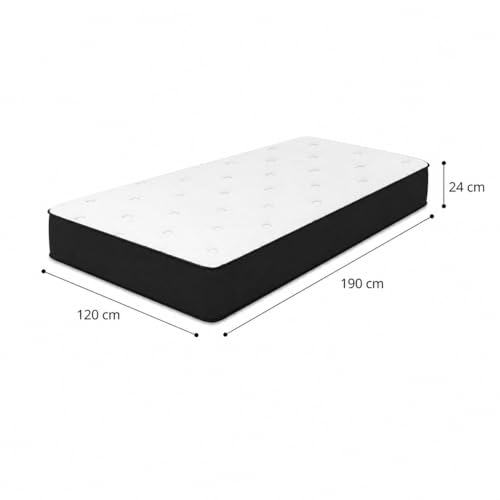 Vital Bonnel Spring Mattress | Orthopedic Support Bed Mattress with Breathable Quilted Top | Durable & Comfortable Mattress for Home Bedroom (Double - W 120 x D 190 x H 24)
