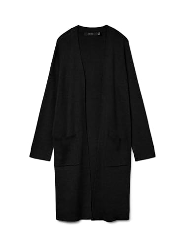 VERO MODA Chaqueta de Punto para Mujer Vmsaba LS Pocket Coatigan Ga Noos, Negro, S