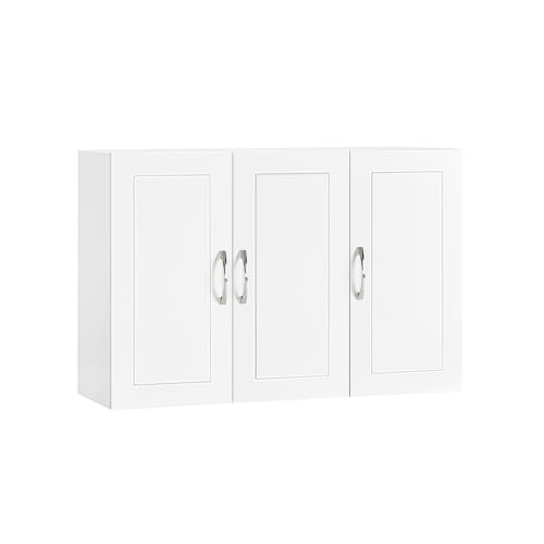 SoBuy 3-Door Bathroom Wall Cabinet - Medicine Cabinet with Adjustable Shelves Over Toilet Storage Cupboard Bathroom Cabinet Kitchen Cabinet Rangement Salle de Bain Bathroom Storage Organizer