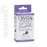 CRYSTAL essence Mineral Deodorant Towelettes - Lavender & White Tea - 24 Pack