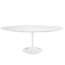 LexMod EEI-1657-WHI Lippa Fiberglass Dining Table, 78