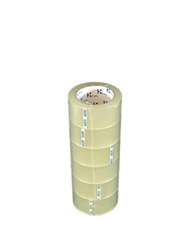 WiiGreen Premium Quality 2"x100yds Packing Carton Sealing Tape 2 MIL Thick, Heavy Duty 6 Refill Rolls, Strong Clear Adhesive, Industrial Grade for Shipping, Commercial, Moving and Packaging Sealing