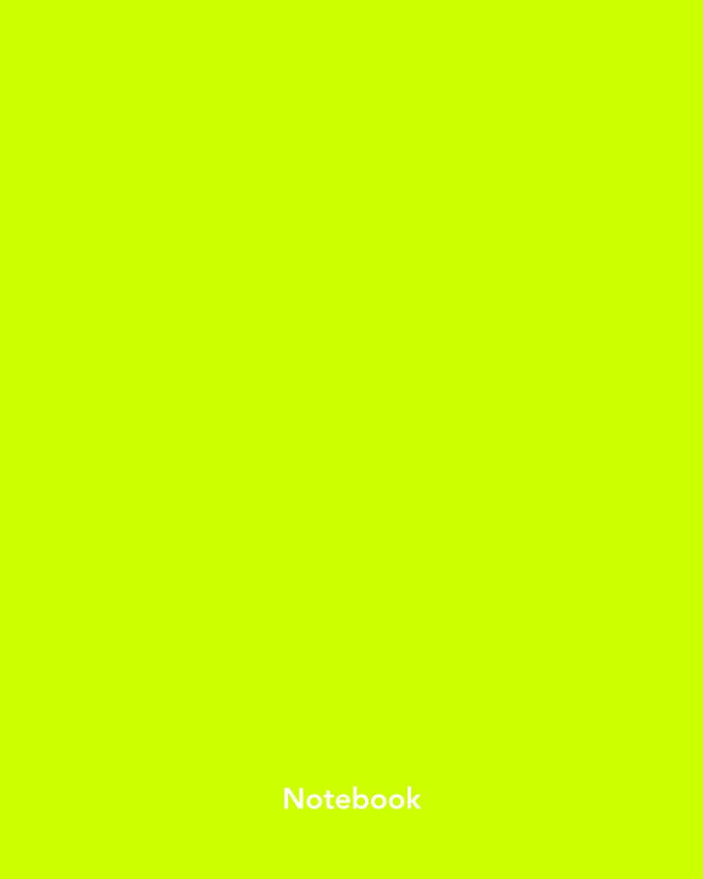 Notebook Neon Green 8x10 lined: Journal Neon Green 8x10