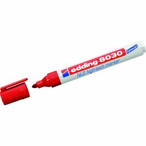 10 x Edding 8030 NLS High-tech special markers, Round Tip, Red