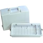 Edgerr Alphasew Deluxe P60214 Hard Plastic Carrying Case Fits 14.5x7in Standard Flat Bed Sewing Machines, or 17.5x7.25in Longer Bed like some Singers, Movable Divider
