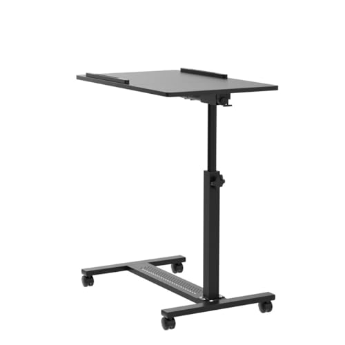 TigerDad Over Bed Table With Wheels Adjustable Rolling Laptop Table