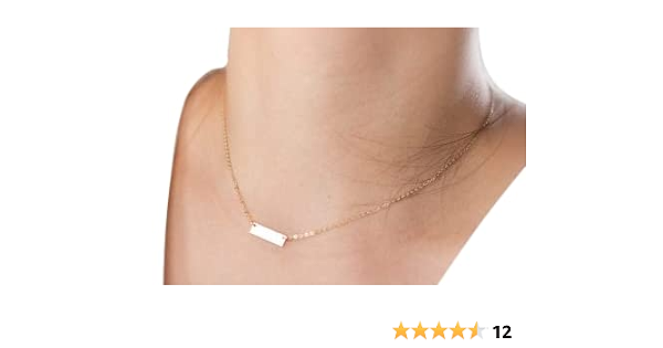 Small 14K Gold Fill Bar Necklace 