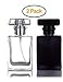 2 Pack - 30 Milliliter Square Flint Glass Cologne Perfume Bottle, Refillable Cologne Atomizer Empty Bottle with Spray Applicator For Travel (Transparent and Black)