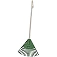 Superio Kids Rake with Hardwood Handle, Gardening and Lawn Care Tools for Kids, Sweep Leaves and Tidying Up The Garden, Plastic Tines and Heavy Duty Wooden Handle 34"