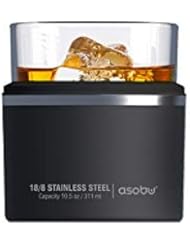 Asobu Insulated Whiskey Glass and Stainless Steel Sleeve (Black)