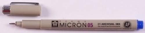 Pigma Micron Pen 05 .45mm Open Stock-Blue; 12 Total
