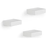 Umbra Showcase Floating Shelves Set – Small Shelf Great for Gallery Wall, Wall Display, Floating Wall Shelf for Small Objects and More, Black or White (Set of 3)