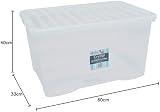 Wham Plastic Storage Boxes 60 Litre Pack of 5 Clear Nestable Stackable view 8