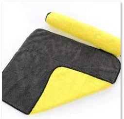 KEEPING ONE 2Pack Ultra Thick Plush Microfiber Car Cleaning Towels Buffing Cloths Super Absorbent Drying Auto Datailing Towel （30 * 40 cm） (yellow) (yellow)