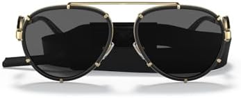 Amazon.com: Versace VE 2268 100287 Gold Metal Shield Sunglasses
