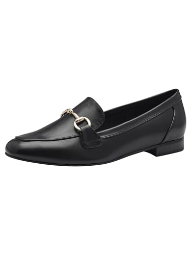 MARCO TOZZI Mocassini Donna con Tacco Eleganti, Nero (Black Gold), 42 EU