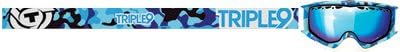 Triple 9 Optics 37-2358 Switch Snowmobile Goggles , Primary Color: Blue, Distinct Name: Blue Camo / BlueMirror/Amber Lens, Gender: Mens/Unisex, Size: OSFM