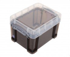 Really Useful Box 3 Litre Transparent Black Storage Box