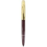 Sipliv Classic Dark Red and Golden Cap Fountain Pen - Gift Boxed