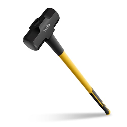 Sledge and Club Hammer with Heavy Duty Construction, No-Slip Handle, Fiberglass Core,